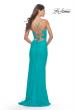 Picture of: Cut Out Soft Jersey Dress with Lace Up Back in Aqua, Style: 31264, Back Picture