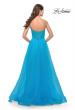Picture of: Tulle A-line Prom Dress with Corset Sheer Bodice in Aqua, Style: 31502, Back Picture