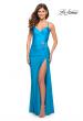 Picture of: Prom Dress with Cut Outs at Hip and High Slit in Aqua, Style: 30726, Detail Picture 2