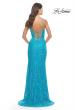Picture of: Beaded Lace Dress with Illusion Bodice and Square Neckline in Aqua, Style: 31526, Detail Picture 3