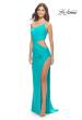 Picture of: One Shoulder Dress with Side Cut Out and Unique Back in Bright Colors in Aqua, Style: 31443, Detail Picture 4