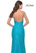 Picture of: Gorgeous Neon Lace Stretch Gown in Aqua, Style: 31513, Detail Picture 4