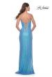 Picture of: Bustier Sequin Neon Prom Dress with Lace Up Back in Aqua, Style: 31965, Detail Picture 4