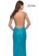 Picture of: High Neck Long Sequin Gown with Open Back in Aqua, Style: 30635, Detail Picture 5