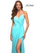 Picture of: Open Back Jersey Dress with Knot at Waist in Blue, Style: 30457, Detail Picture 6