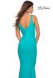 Picture of: Simple Jersey Gown with Flattering Ruching in Aqua, Detail Picture 6