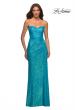 Picture of: Strapless Sequin Gown with Draped Slit in Blue, Style: 30497, Detail Picture 7
