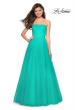 Picture of: Strapless Fully Rhinestone A-Line Prom Dress in Aquamarine, Style: 27630, Detail Picture 2