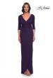 Picture of: Simple Chic Jersey Dress with Ruched Waist and V Neckline in Aubergine, Style: 31014, Main Picture