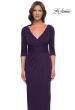 Picture of: Simple Chic Jersey Dress with Ruched Waist and V Neckline in Aubergine, Style: 31014, Detail Picture 5