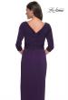Picture of: Simple Chic Jersey Dress with Ruched Waist and V Neckline in Aubergine, Style: 31014, Detail Picture 6