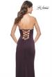 Picture of: Fitted Strapless Prom Dress with Rhinestone Embellished Neckline and Slit in Aubergine, Style: 31977, Detail Picture 9