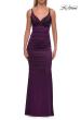 Picture of: Satin Fitted Gown with Strappy Open Back in Aubergine, Style: 33611, Detail Picture 12