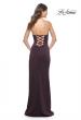 Picture of: Fitted Strapless Prom Dress with Rhinestone Embellished Neckline and Slit in Aubergine, Style: 31977, Detail Picture 4