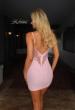 Picture of: Lace Illusion Back Mini Dress in Baby Pink, Style: 33929, Back Picture