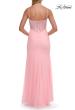 Picture of: Lace Bodice Gown with Ruched Skirt and High Slit in Baby Pink, Style: 33661, Detail Picture 8