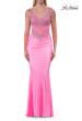 Picture of: Rhinestone Lace Illusion Gown with Low Back in Baby Pink, Style: 33731, Detail Picture 9