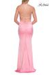 Picture of: Halter Satin Gown with Beaded Lace Trim and Open Back in Baby Pink, Style: 33735, Detail Picture 10