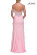 Picture of: Rhinestone Lace Bodice Jersey Gown with Slit and Low Back in Baby Pink, Style: 33439, Detail Picture 11
