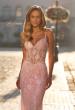 Picture of: Lace Fitted Gown with Sheer Bodice and Spaghetti Straps in Baby Pink, Style: 33485, Detail Picture 11