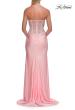 Picture of: Strapless Sheer Lace Corset Gown with High Slit in Baby Pink, Style: 33398, Detail Picture 12