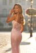 Picture of: Lace Fitted Gown with Sheer Bodice and Spaghetti Straps in Baby Pink, Style: 33485, Detail Picture 12