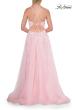 Picture of: Beaded A-Line Tulle Gown with Slit and Open Tie Back in Baby Pink, Style: 33715, Detail Picture 15