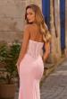 Picture of: Strapless Corset Gown with High Slit and Ruched Jersey Skirt in Baby Pink, Style: 33465, Detail Picture 16