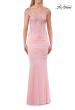 Picture of: Rhinestones Lace Fitted Gown with Scoop Neck and Low Back in Baby Pink, Style: 33721, Detail Picture 19