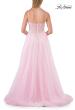 Picture of: Lace Corset Tulle Gown with High Slit and A-Line Skirt in Baby Pink, Style: 33436, Detail Picture 20