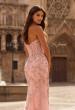 Picture of: Strapless Embellished Lace Gown with Sheer Corset Bodice in Baby Pink, Style: 33853, Detail Picture 1