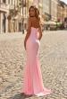 Picture of: Strapless Fitted Jersey Evening Gown with Ruching in Baby Pink, Style: 33403, Detail Picture 2