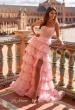 Picture of: Tiered Ruffle Gown with Beaded Bodice and High Slit in Baby Pink, Style: 33493, Detail Picture 2