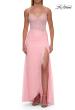 Picture of: Lace Bodice Gown with Ruched Skirt and High Slit in Baby Pink, Style: 33661, Detail Picture 6