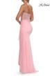 Picture of: Lace Bodice Gown with Ruched Skirt and High Slit in Baby Pink, Style: 33661, Detail Picture 7