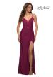 Picture of: Jersey Long Dress with Ruched Design on Front Waist in Purple, Style: 30462, Detail Picture 9