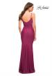 Picture of: Luxe Simple Jersey Gown with Draped Neckline in Berry, Detail Picture 3