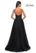 Picture of: A-Line Rhinestone Tulle Embellished Gown with Illusion Top in Black, Style: 31970, Detail Picture 11