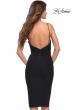 Picture of: Midi Length Net Jersey Ruched Evening Dress in Black, Style 30864, Detail Picture 2