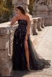 Picture of: A-Line Prom Gown with Multi Color Lace Sequin Applique in Black, Style: 32072, Main Picture