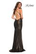 Picture of: Metallic Jersey Gown with Stunning Open Back in Black, Style: 30500, Detail Picture 8
