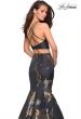 Picture of: Two Piece Mermaid Gown With High Neck Top in Black Gold, Style: 27083, Back Picture