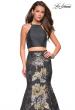 Picture of: Two Piece Mermaid Gown With High Neck Top in Black Gold, Style: 27083, Detail Picture 1