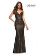 Picture of: Metallic Jersey Gown with Stunning Open Back in Black, Style: 30500, Detail Picture 1