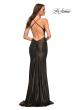 Picture of: Metallic Jersey Gown with Stunning Open Back in Black, Style: 30500, Detail Picture 7