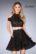 Picture of: Lace Two Piece Dress with Open Shoulders and Keyhole in Black, Style: 25021, Main Picture