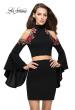 Picture of: Floral Two Piece Jersey Mini Bell Sleeve Dress in Black, Style: 26606, Main Picture