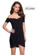 Picture of: Off the Shoulder Little Black Dress with Ruching in Black, Style: 26742, Main Picture