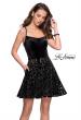 Picture of: Short Burnout Velvet Homecoming Dress with Pockets in Black, Style: 26785, Main Picture
