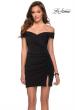 Picture of: Off the Shoulder Black Party Dress with Ruching in Black, Style: 29279, Main Picture